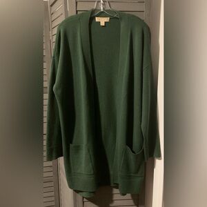 MICHAEL Michael Kors Forest Green Wool/Cashmere Cardigan XL